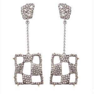 Alexis Bittar Silver Encrusted Crystal Earrings